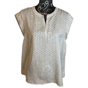 Hilary Radley Sleeveless Blouse Geometric Print Casual Women's M